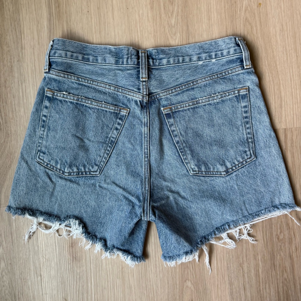 AGOLDE Parker LONG Wheel Denim Cut Off Jean Shorts Sz 31 - Picture 2 of 4
